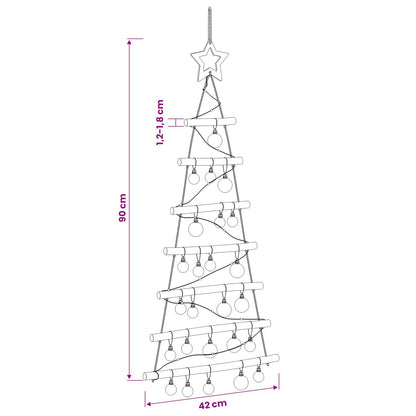 Hangende kerstboom met ballen 90 cm 30 LED's Warmwit
