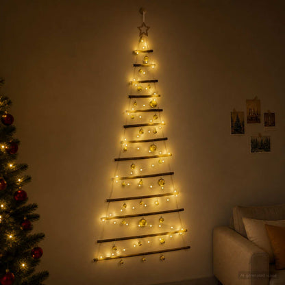 Hangende kerstboom met ballen 180 cm 100 LED's Warmwit