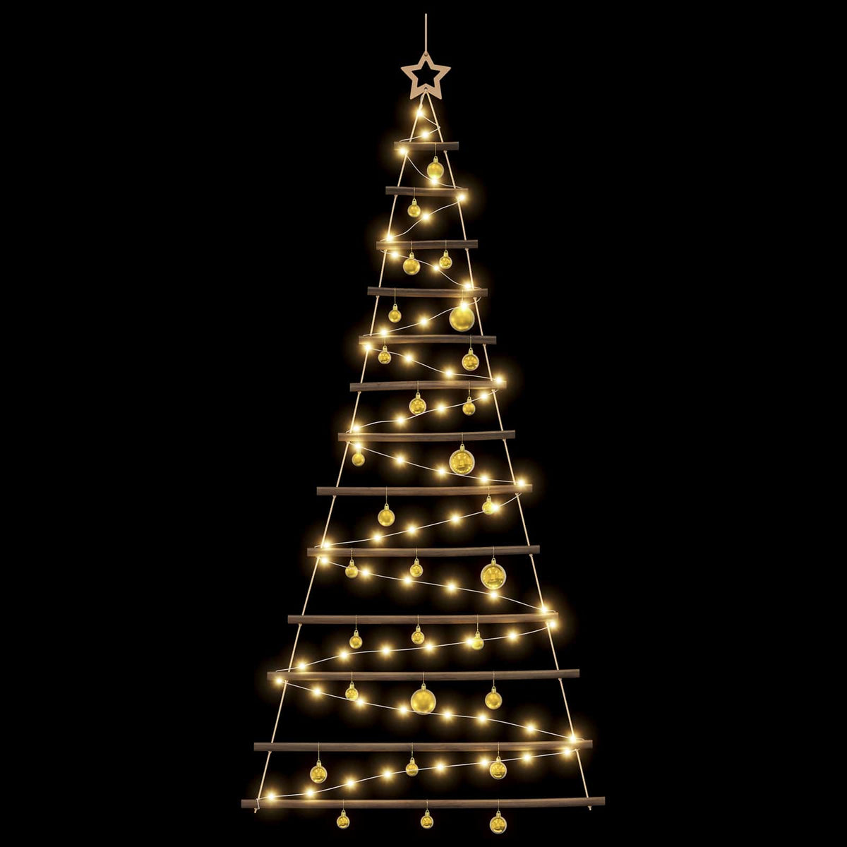 Hangende kerstboom met ballen 180 cm 100 LED's Warmwit