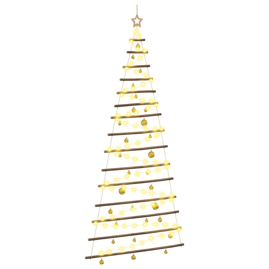 Hangende kerstboom met ballen 210 cm 130 LED's Warmwit