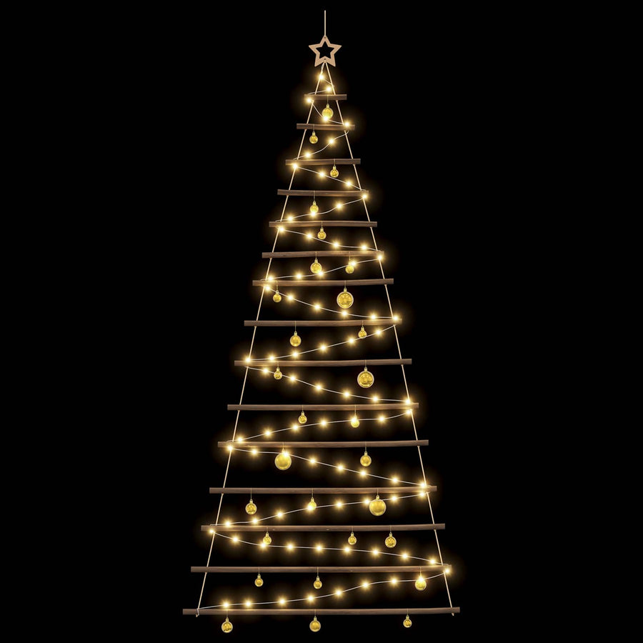 Hangende kerstboom met ballen 210 cm 130 LED's Warmwit