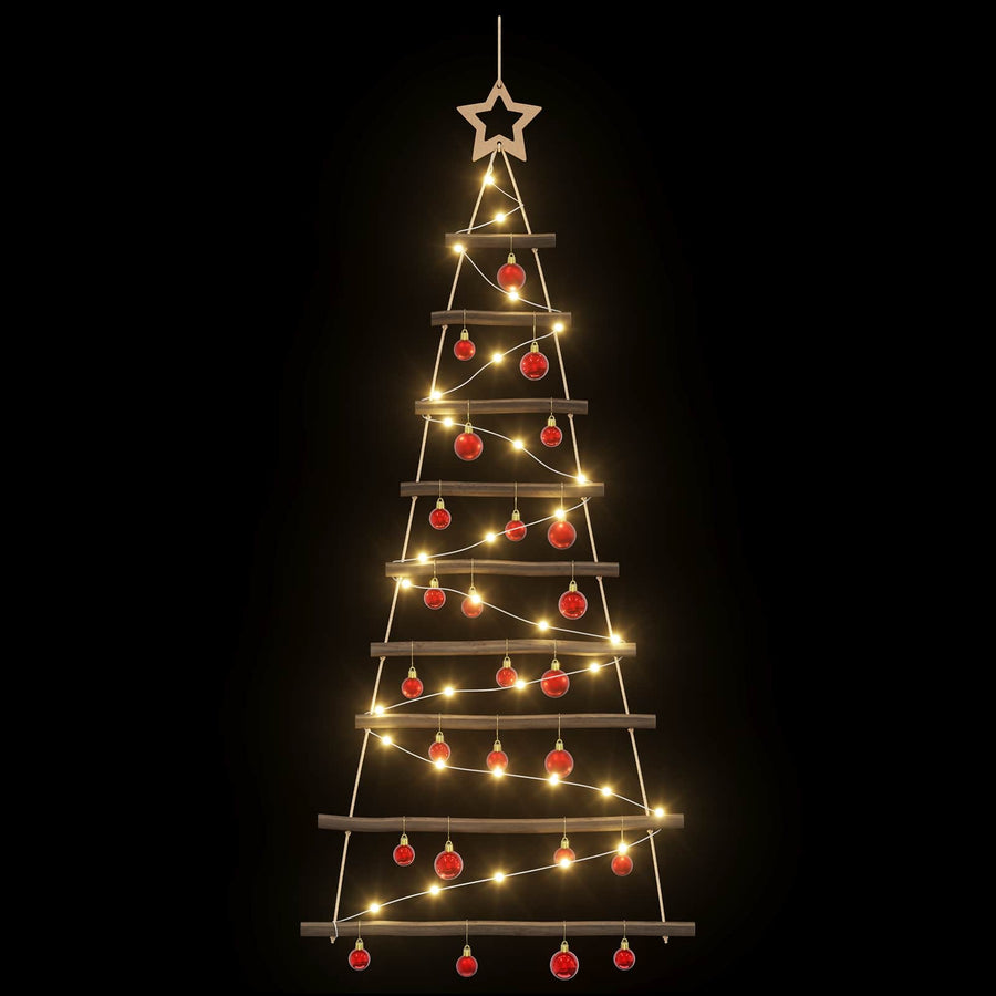 Hangende kerstboom met ballen 120 cm 50 LED's Warmwit