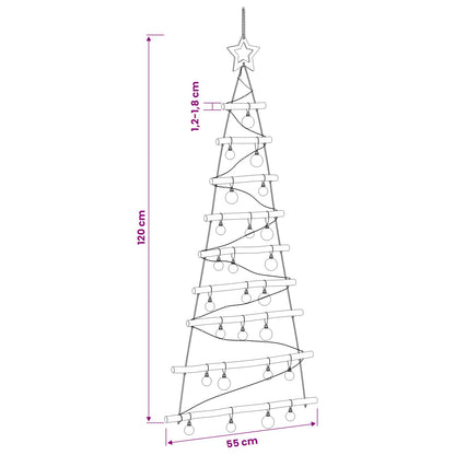 Hangende kerstboom met ballen 120 cm 50 LED's Warmwit