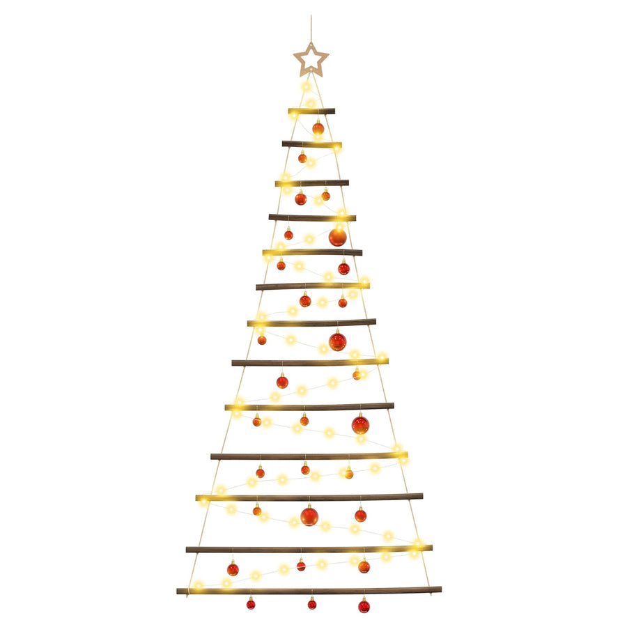 Hangende kerstboom met ballen 180 cm 100 LED's Warmwit