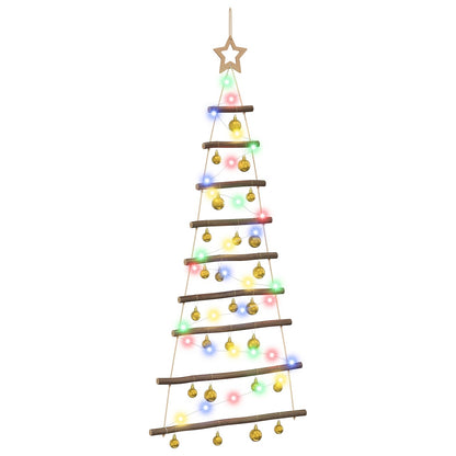 Hangende kerstboom met ballen 120 cm 50 LED's Meerkleurig