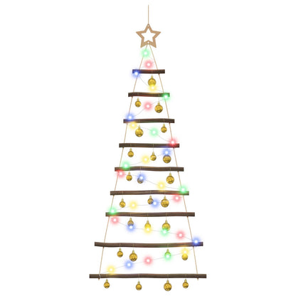 Hangende kerstboom met ballen 120 cm 50 LED's Meerkleurig