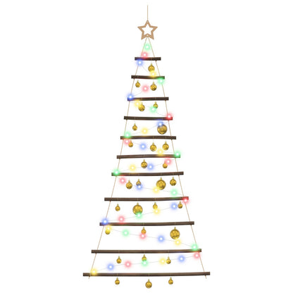 Hangende kerstboom met ballen 150 cm 80 LED's Meerkleurig