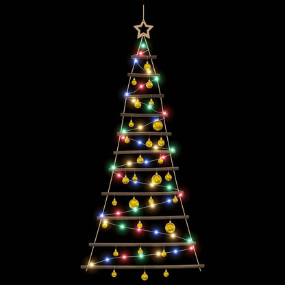 Hangende kerstboom met ballen 150 cm 80 LED's Meerkleurig