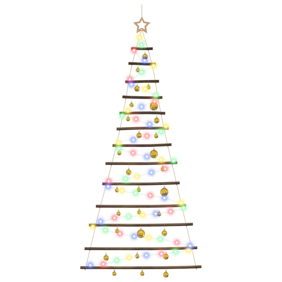 Hangende kerstboom met ballen 180 cm 100 LED's Meerkleurig