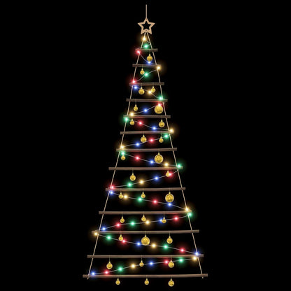 Hangende kerstboom met ballen 180 cm 100 LED's Meerkleurig