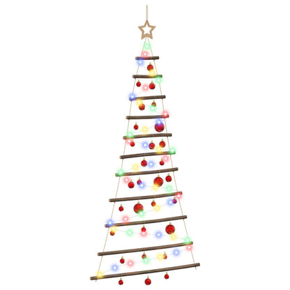 Hangende kerstboom met ballen 150 cm 80 LED's Meerkleurig