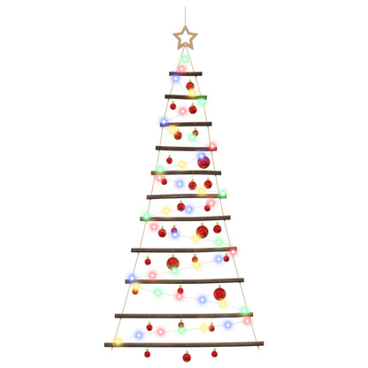 Hangende kerstboom met ballen 150 cm 80 LED's Meerkleurig