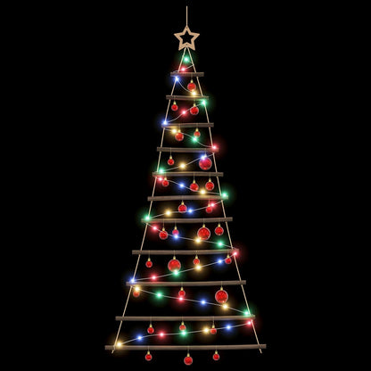 Hangende kerstboom met ballen 150 cm 80 LED's Meerkleurig