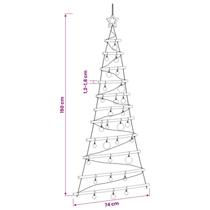 Hangende kerstboom met ballen 150 cm 80 LED's Meerkleurig