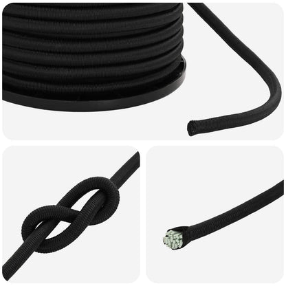 Bungee Koorden 4 mm Zwart PP en rubber