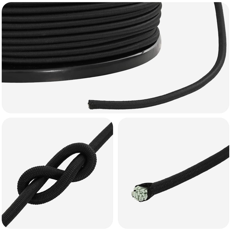 Bungee Koorden 4 mm Zwart PP en rubber