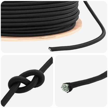 Bungee Koorden 8 mm Zwart PP en rubber