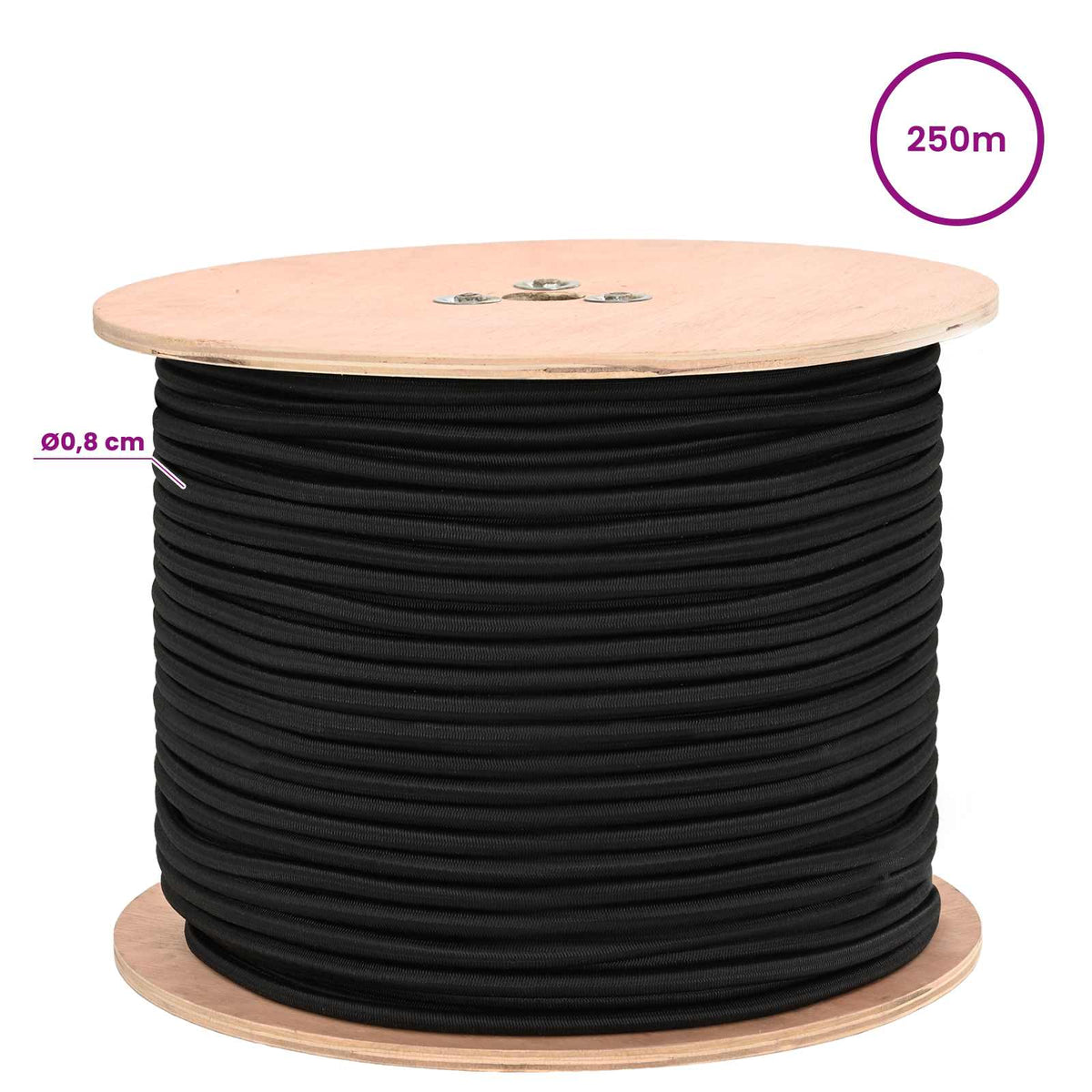 Bungee Koorden 8 mm Zwart PP en rubber