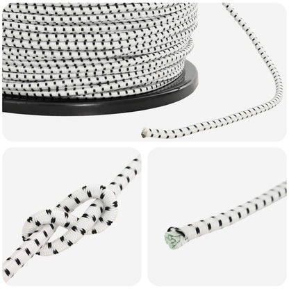 Bungee Koorden 4 mm Zwart en Wit PP en rubber