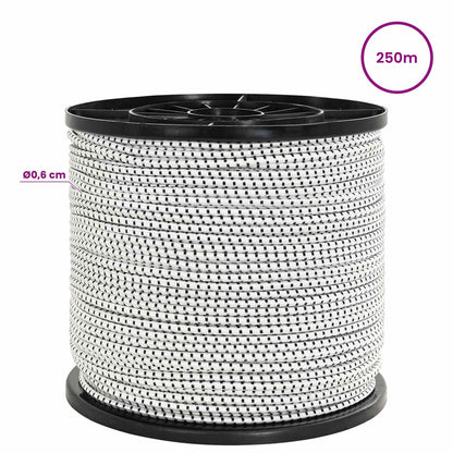Bungee Koorden 6 mm Zwart en Wit PP en rubber