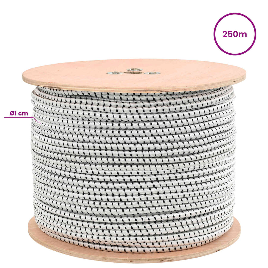 Bungee Koorden 10 mm Zwart en Wit PP en rubber