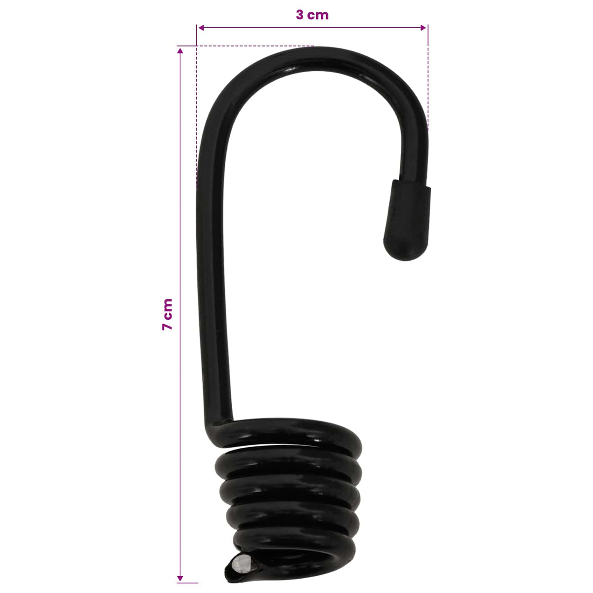 Bungee Koorden met Haken 4 mm Zwart PP en rubber
