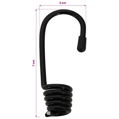 Bungee Koorden met Haken 4 mm Zwart PP en rubber