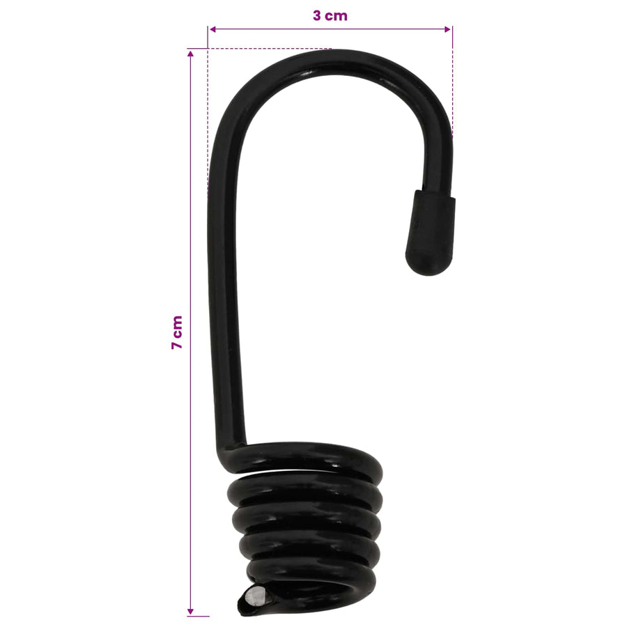 Bungee Koorden met Haken 4 mm Zwart PP en rubber