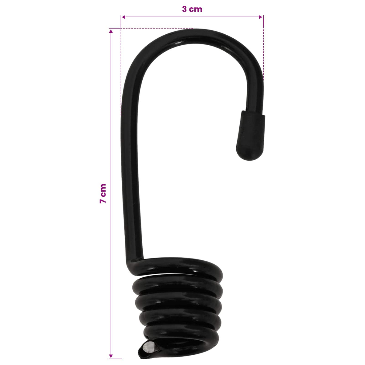 Bungee Koorden met Haken 6 mm Zwart PP en rubber