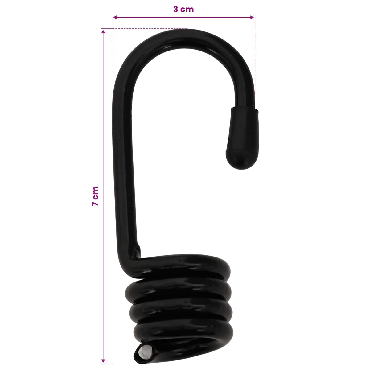 Bungee Koorden met Haken 8 mm Zwart PP en rubber