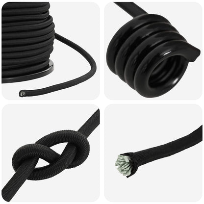 Bungee Koorden met Haken 10 mm Zwart PP en rubber