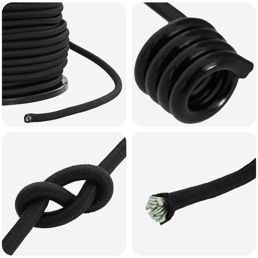 Bungee Koorden met Haken 10 mm Zwart PP en rubber