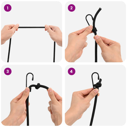 Bungee Koorden met Haken 10 mm Zwart PP en rubber