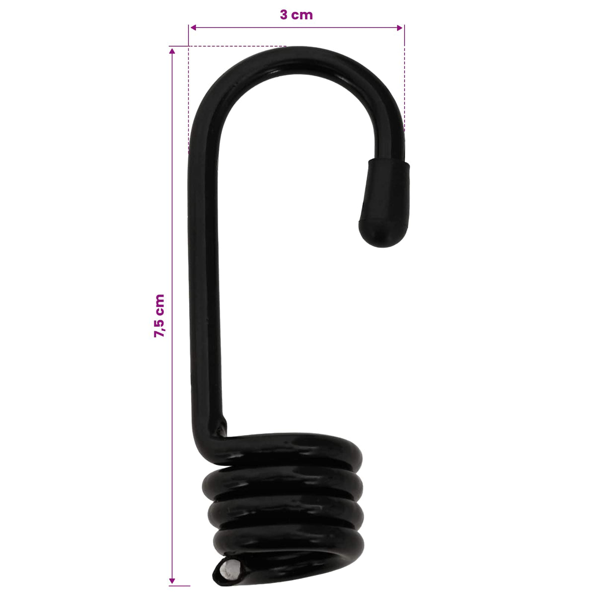 Bungee Koorden met Haken 10 mm Zwart PP en rubber