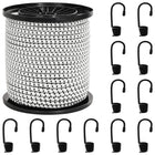 Bungee koord set 10m 4mm zwart wit met haken