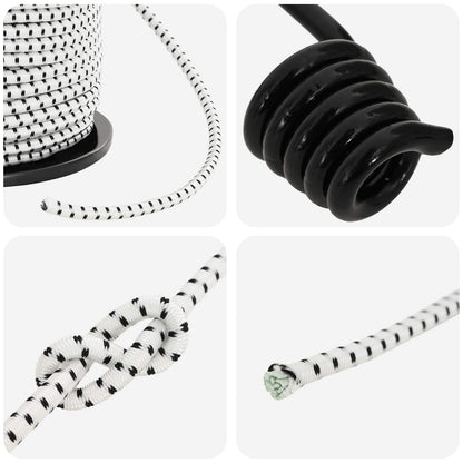 Bungee Koorden met Haken 4 mm Zwart en Wit PP en rubber