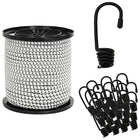 Bungee koord met haken 4 mm zwart wit 20 m