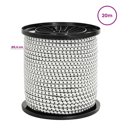 Bungee Koorden met Haken 4 mm Zwart en Wit PP en rubber