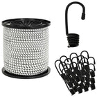 Bungeekoord met haken 6 mm x 20 m zwart-wit