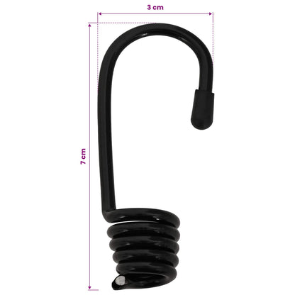 Bungee Koorden met Haken 6 mm Zwart en Wit PP en rubber