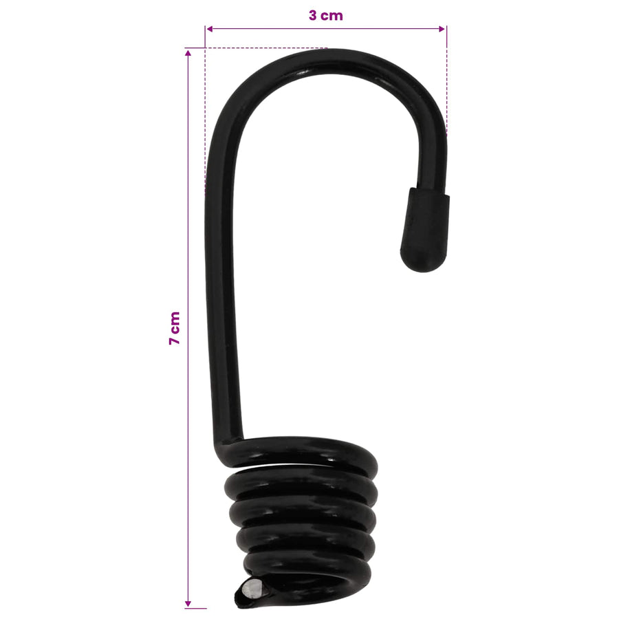 Bungee Koorden met Haken 6 mm Zwart en Wit PP en rubber