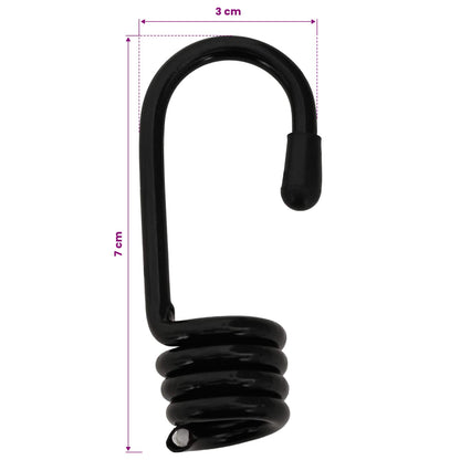 Bungee Koorden met Haken 8 mm Zwart en Wit PP en rubber