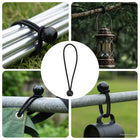 Bungee koorden met ballen 24 st zwart 4x22 cm