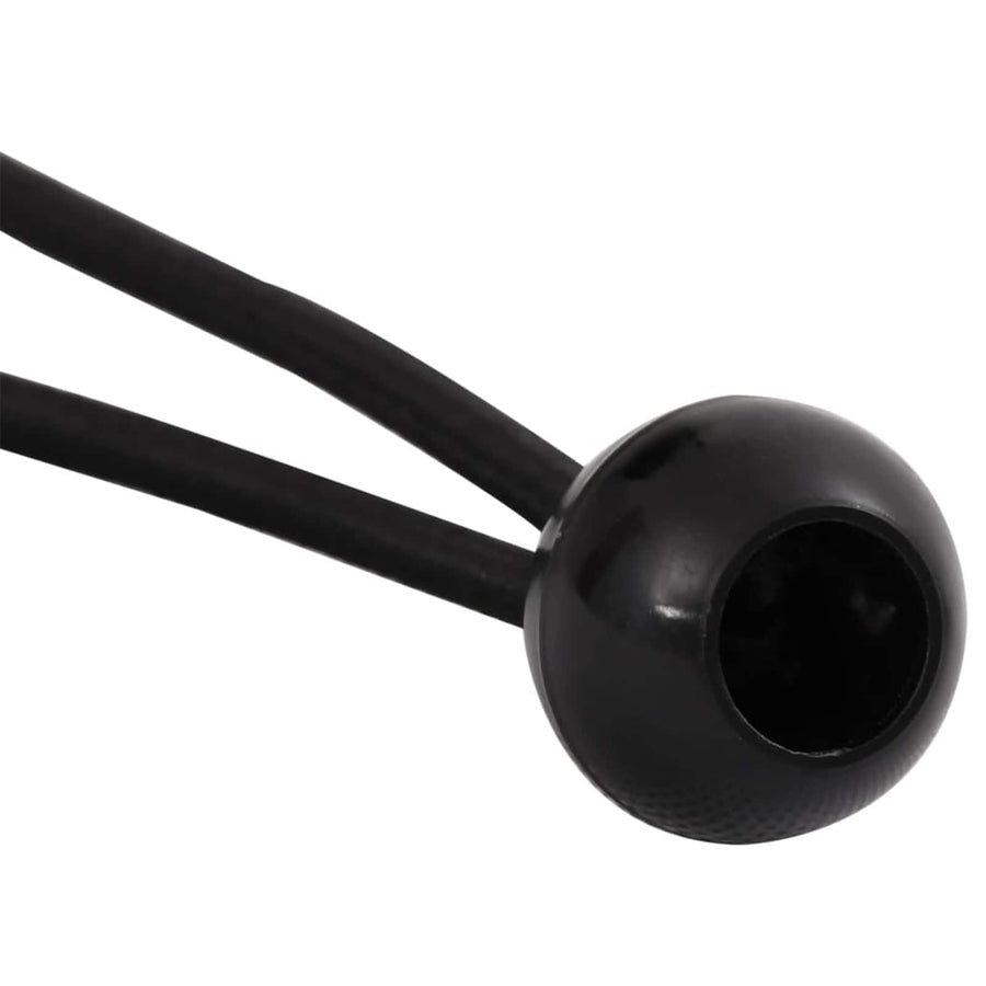 Bungee Koorden met Ballen 100 st Zwart 4 mm x 22 cm