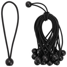 Bungee Koorden met Ballen 100 st Zwart 4 mm x 22 cm