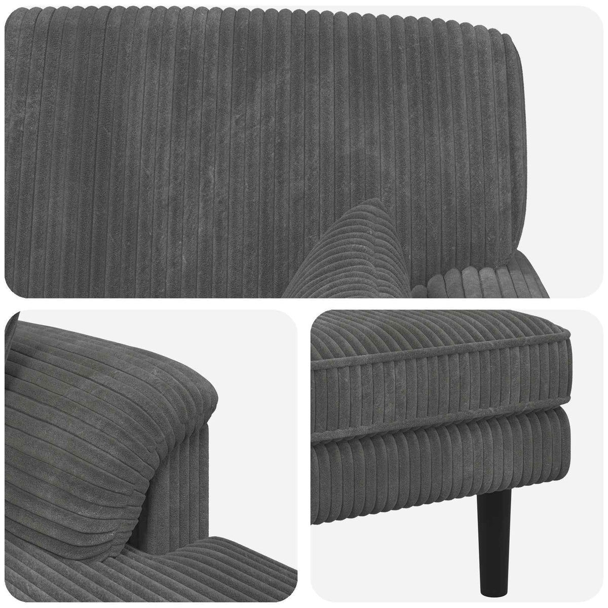 Chaise longue Lichtgrijs Katoenen stof