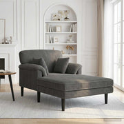 Chaise longue lichtgrijs corduroy 101x174x90 cm