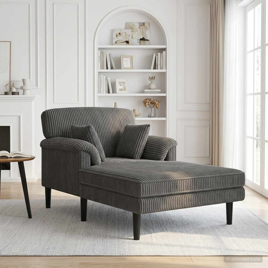 Chaise longue Lichtgrijs Katoenen stof