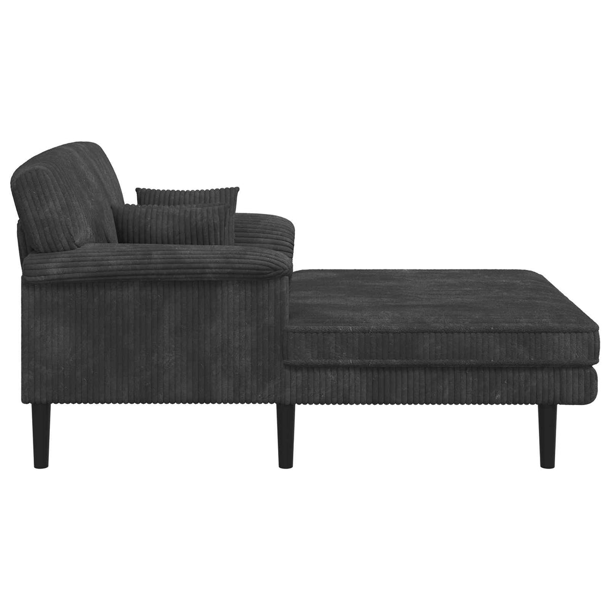 Chaise longue Donkergrijs Katoenen stof