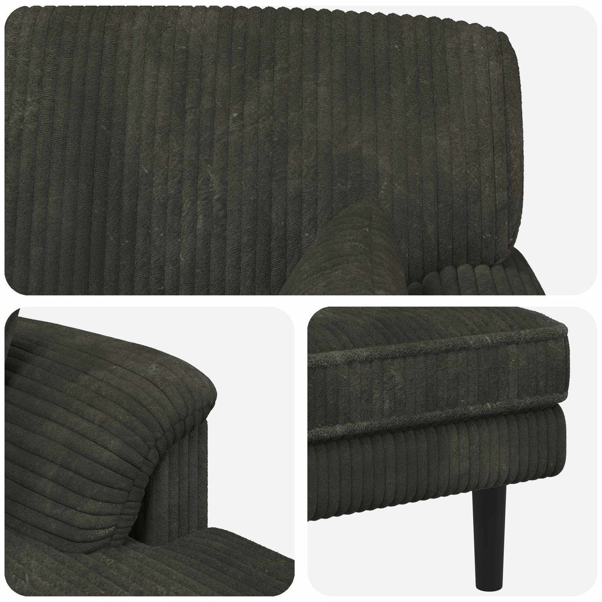 Chaise longue Antraciet Katoenen stof